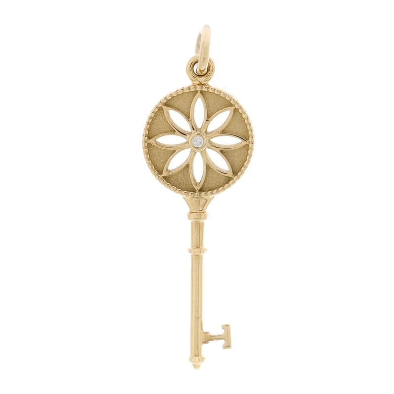 18K жовте золото діамант Daisy Key підвіска