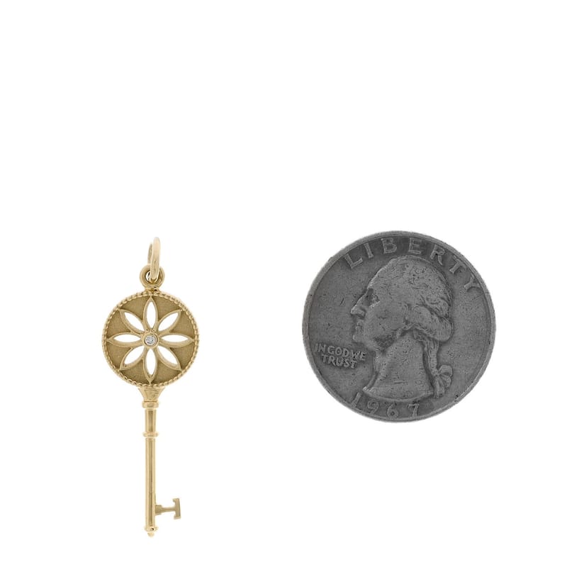 18K жовте золото діамант Daisy Key підвіска