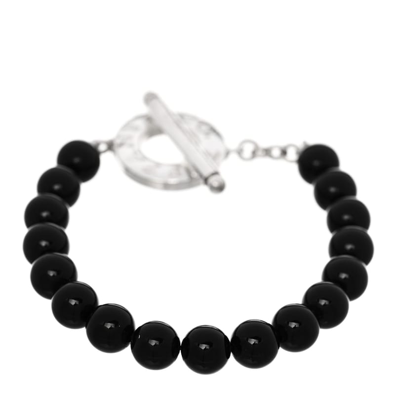 срібло 925 чорний онікс Bead Toggle браслет