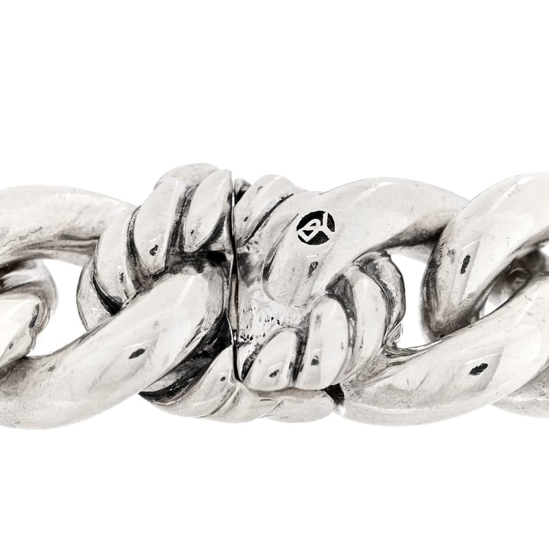 срібло 925 діамант Pave Single Belmont Curb Link ID браслет
