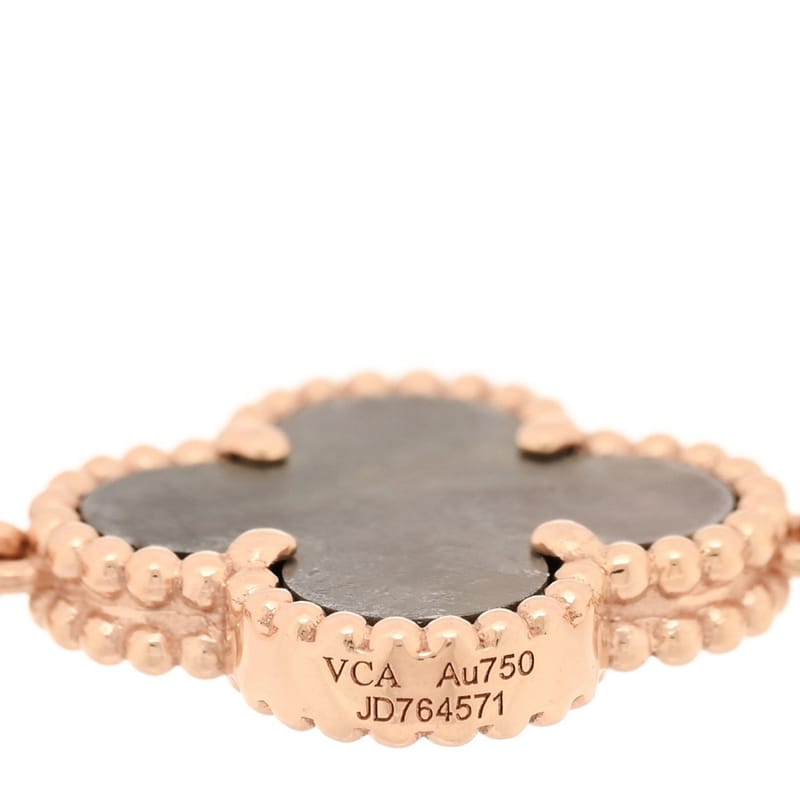 18K рожеве золото діамант Gray перламутр 5 Motifs Vintage Alhambra браслет