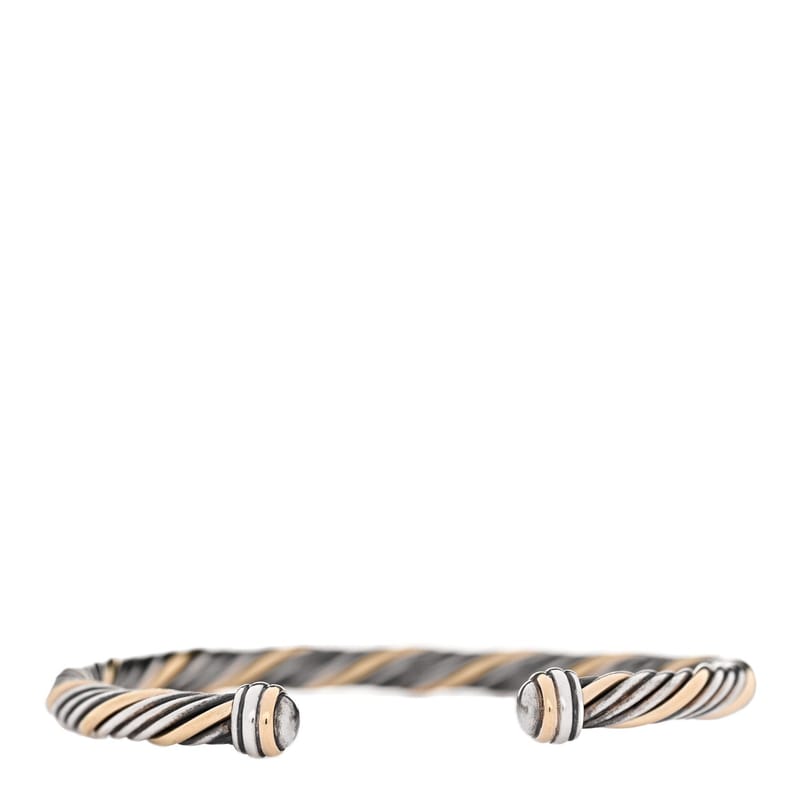 срібло 925 18K жовте золото 5mm Twist Cable браслет браслет
