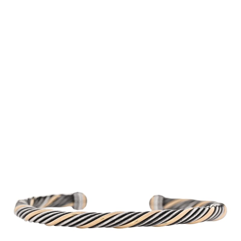 срібло 925 18K жовте золото 5mm Twist Cable браслет браслет
