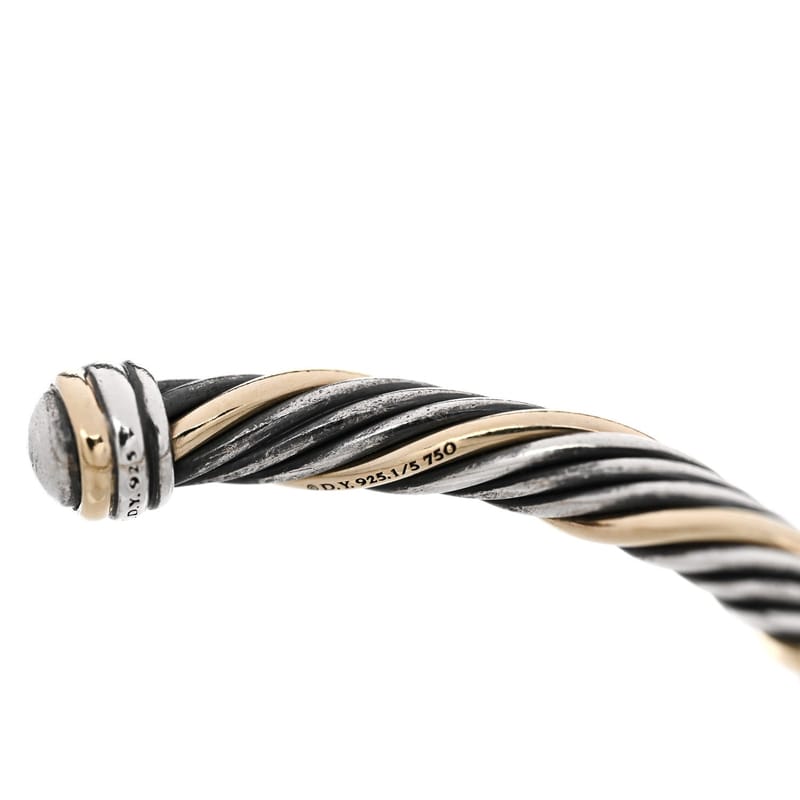 срібло 925 18K жовте золото 5mm Twist Cable браслет браслет