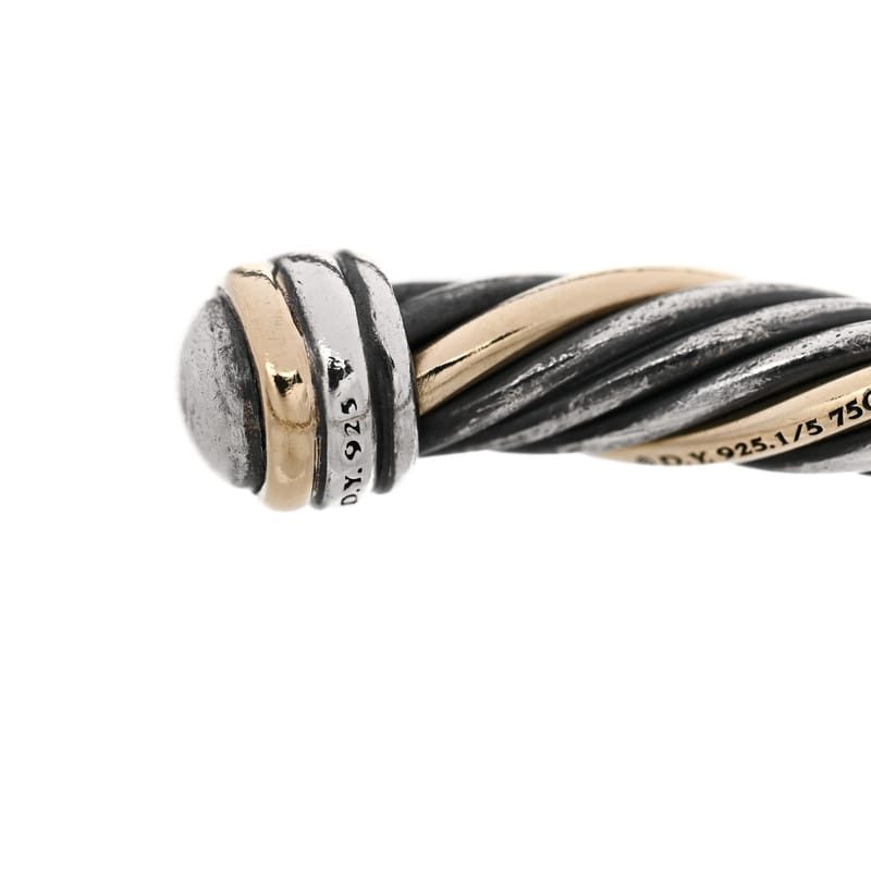 срібло 925 18K жовте золото 5mm Twist Cable браслет браслет