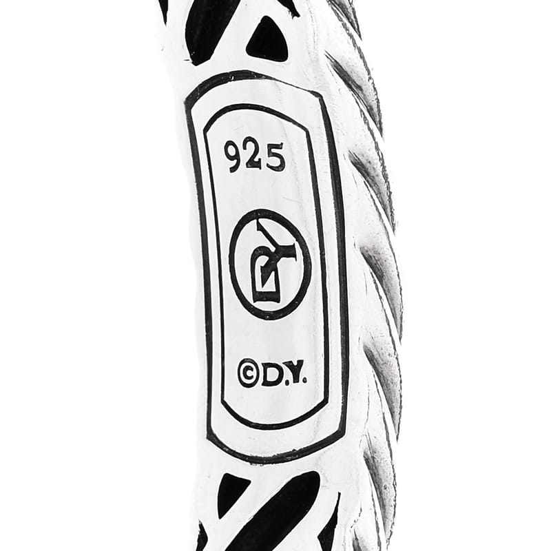 срібло 925 білий Agate 10mm Sculpted Cable браслет