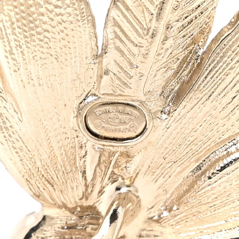 Metal перлина Feather Clip On сережки золото