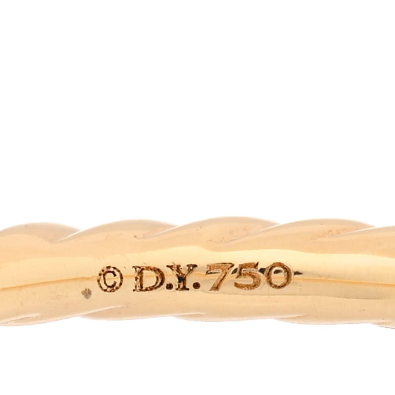 18K жовте золото діамант 2mm Cable Collectibles обручка каблучка 53 6.5