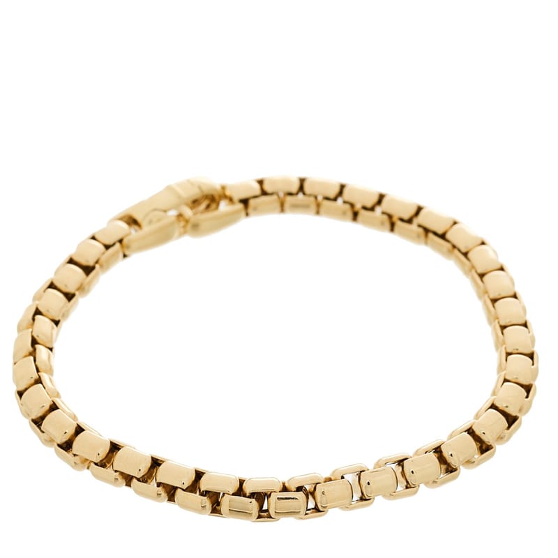 18K жовте золото 5mm Box ланцюг браслет