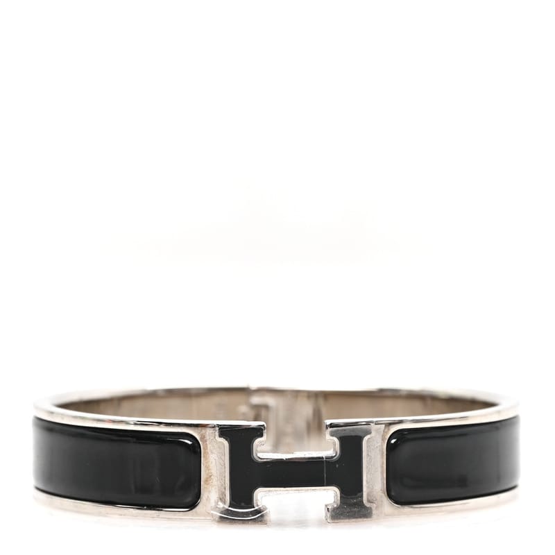 Enamel Narrow Clic Clac H браслет PM чорний