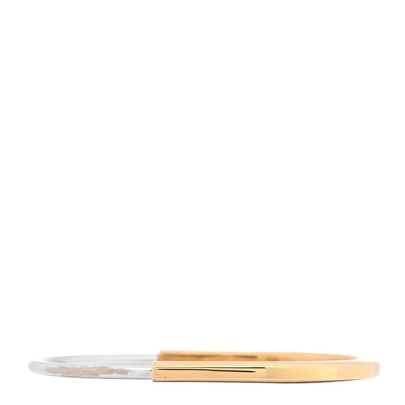 18K жовтий біле золото Lock Narrow браслет браслет