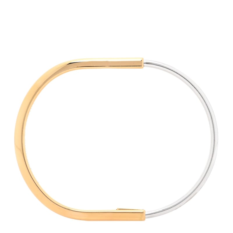 18K жовтий біле золото Lock Narrow браслет браслет