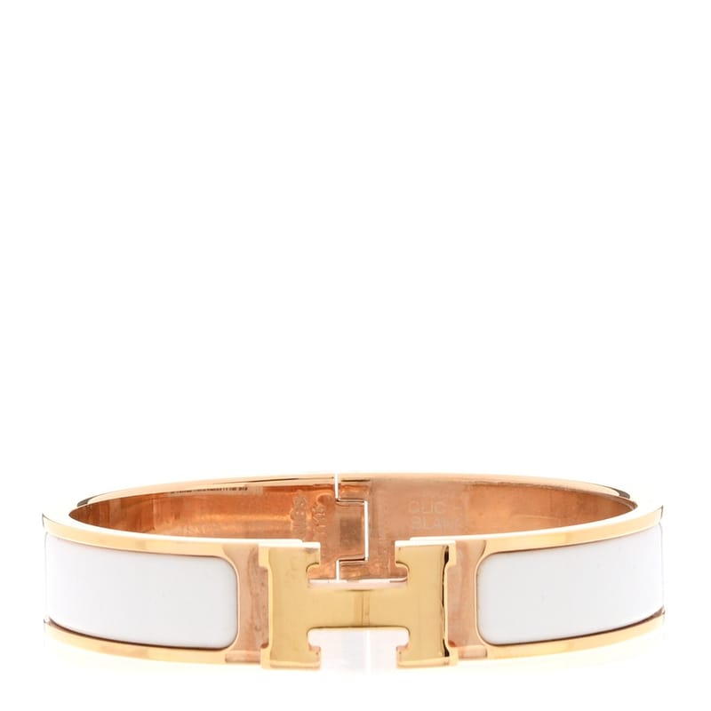 Enamel Narrow Clic Clac H браслет PM білий