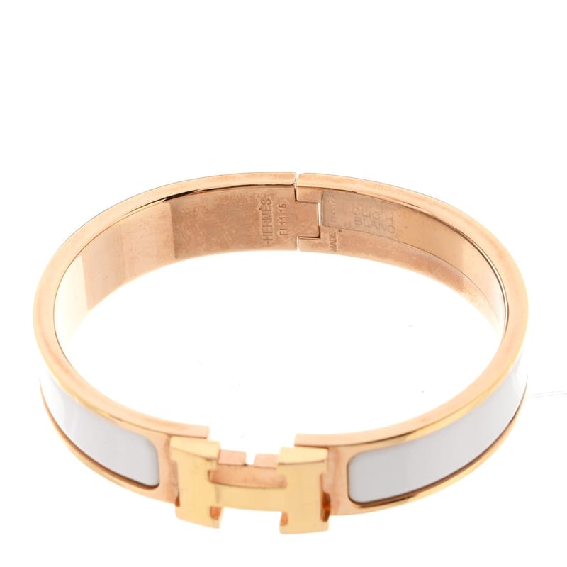 Enamel Narrow Clic Clac H браслет PM білий