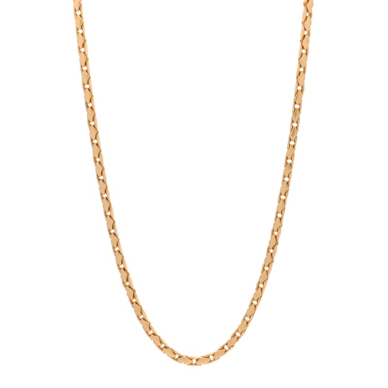 18K жовте золото Fluted ланцюг кольє 22"