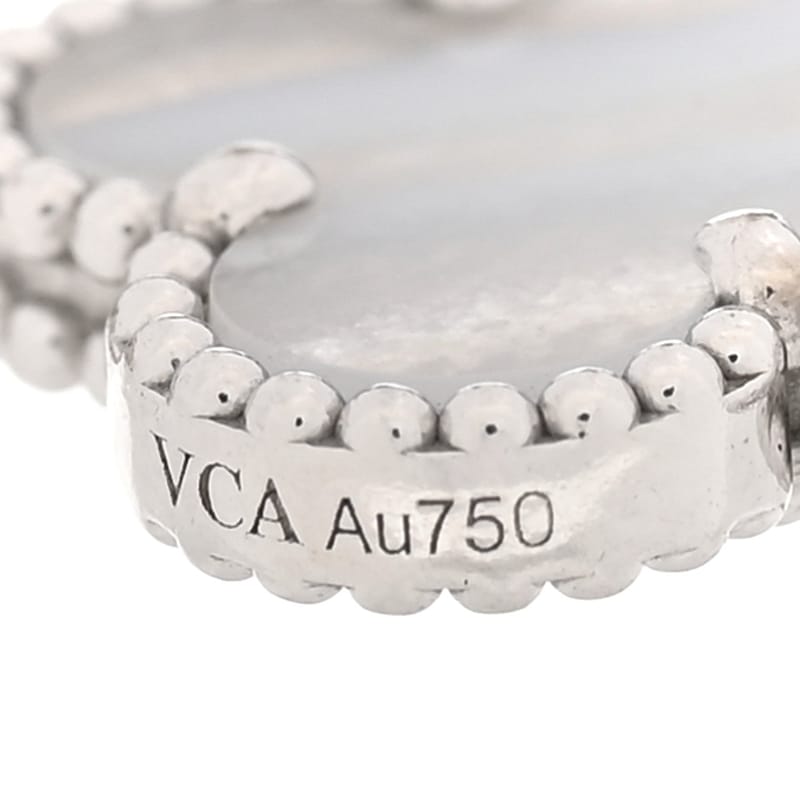 18K біле золото Chalcedony 5 Motifs Vintage Alhambra браслет