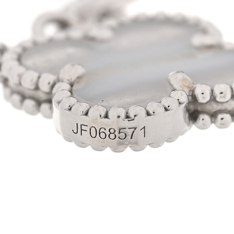 18K біле золото Chalcedony 5 Motifs Vintage Alhambra браслет