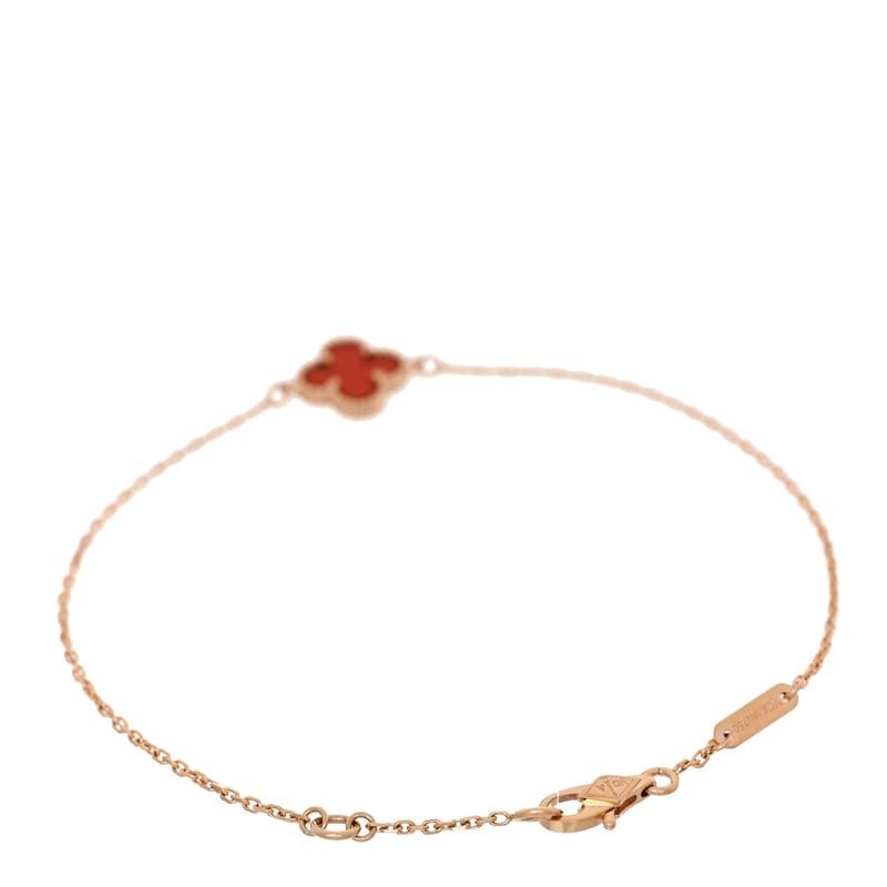 18K рожеве золото Carnelian Sweet Alhambra браслет