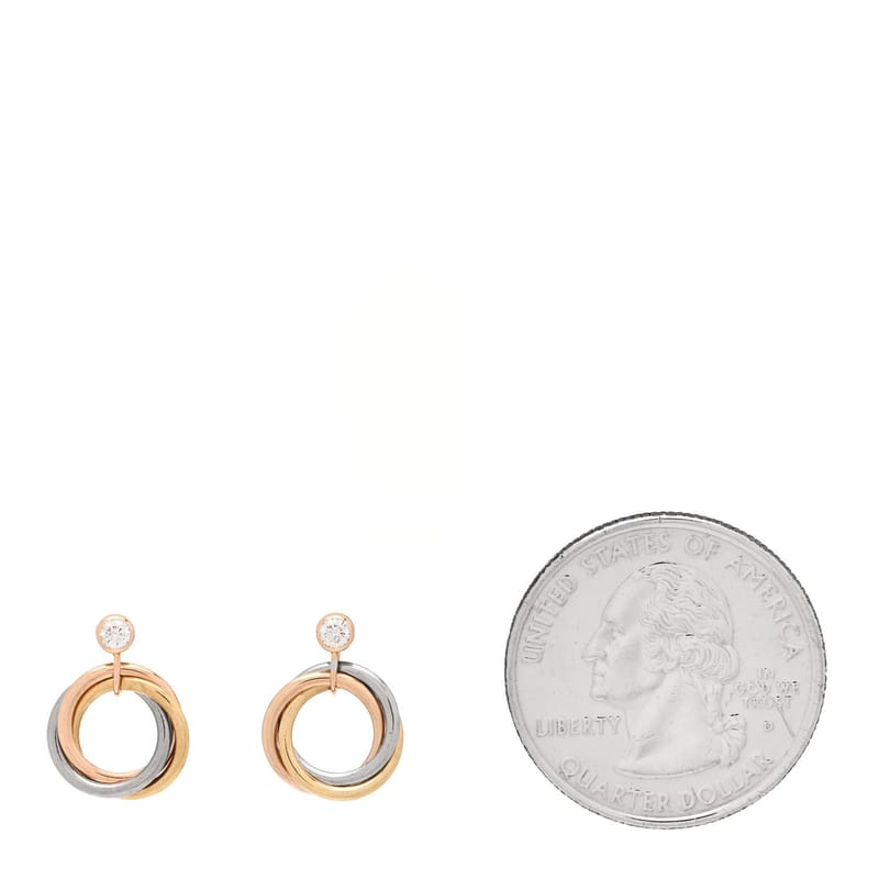 18K Pink жовтий біле золото діамант Trinity Drop сережки