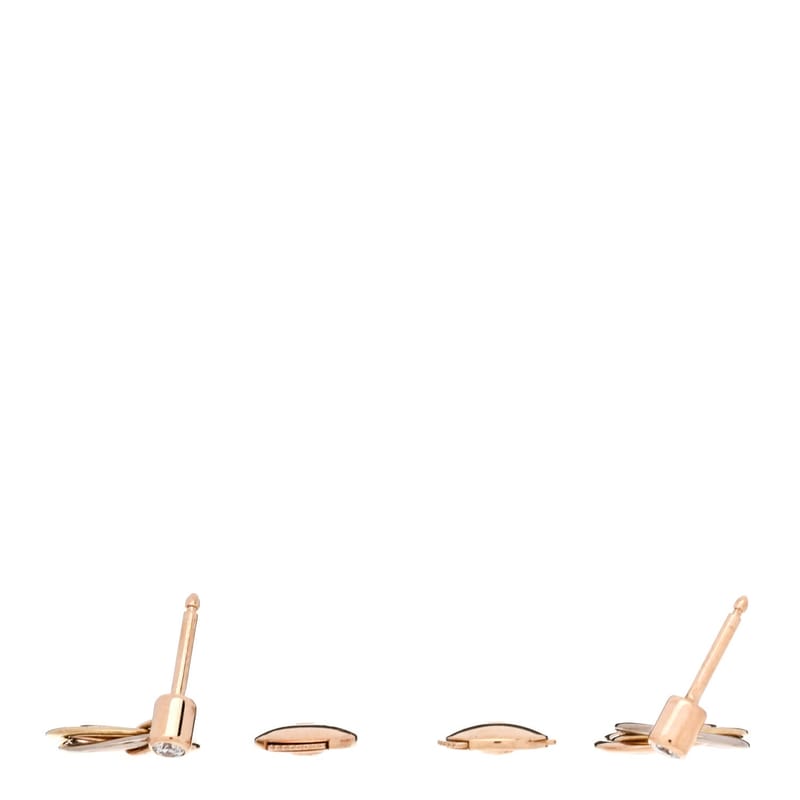 18K Pink жовтий біле золото діамант Trinity Drop сережки