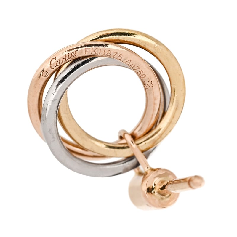 18K Pink жовтий біле золото діамант Trinity Drop сережки