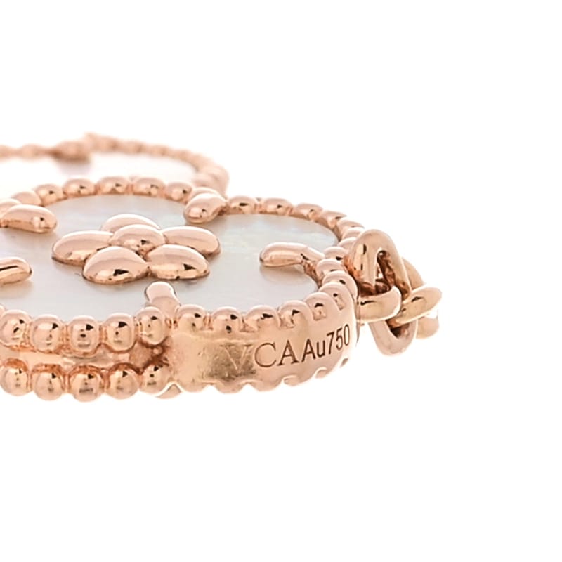18K рожеве золото Carnelian перламутр онікс 5 Motifs Lucky Spring браслет