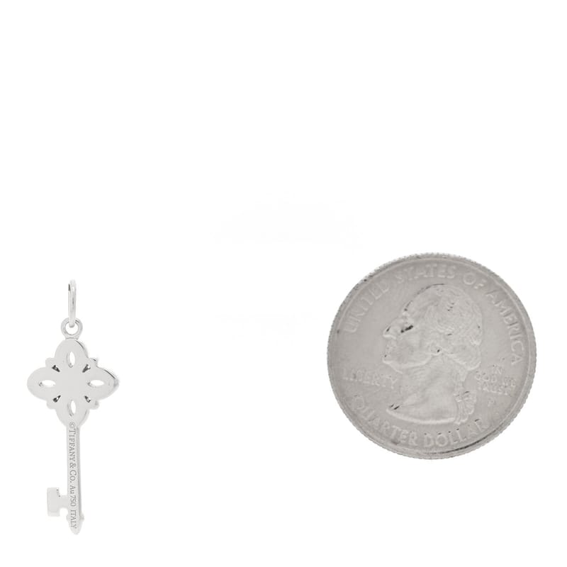 18K біле золото діамант Mini Victoria Key підвіска