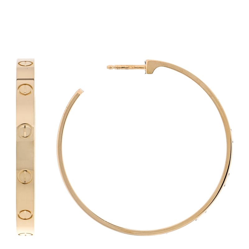 18K жовте золото Large LOVE Hoop сережки