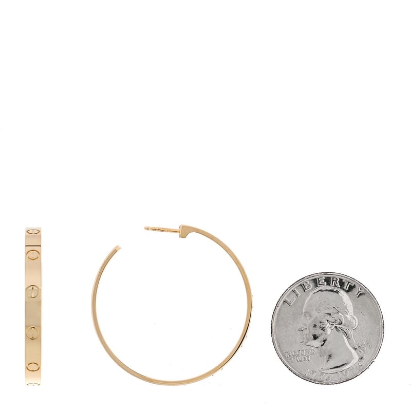 18K жовте золото Large LOVE Hoop сережки