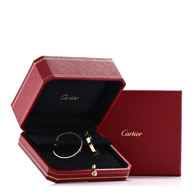 18K жовте золото Large LOVE Hoop сережки