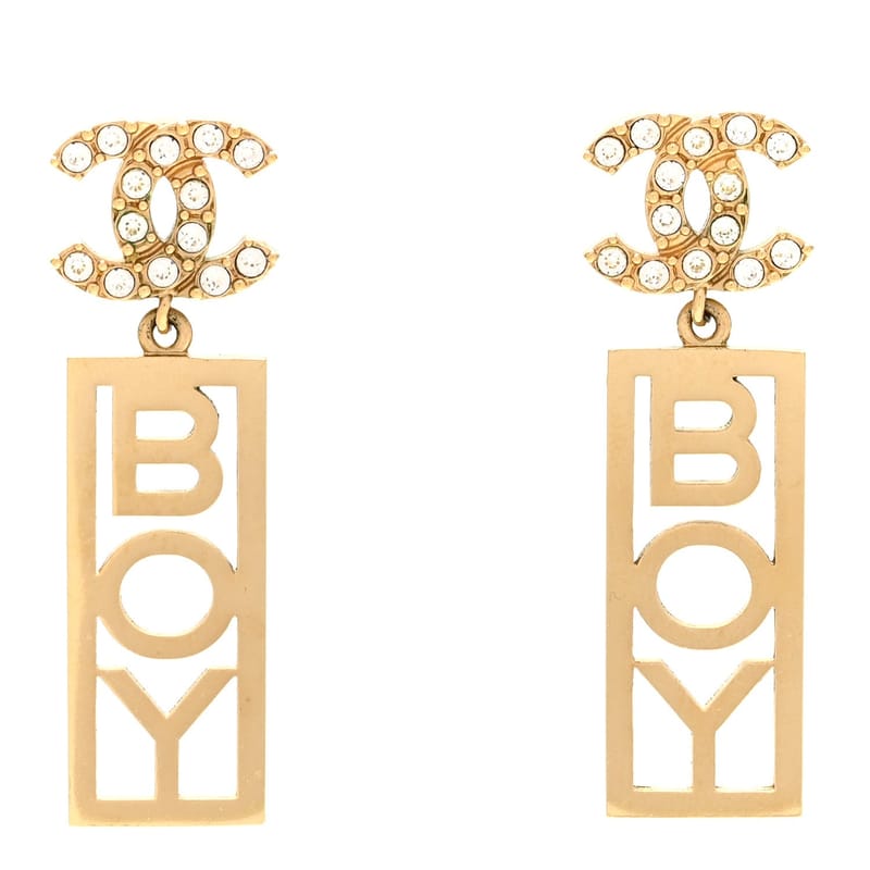 Metal Crystal CC Boy Drop сережки золото