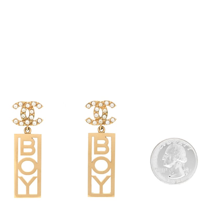 Metal Crystal CC Boy Drop сережки золото