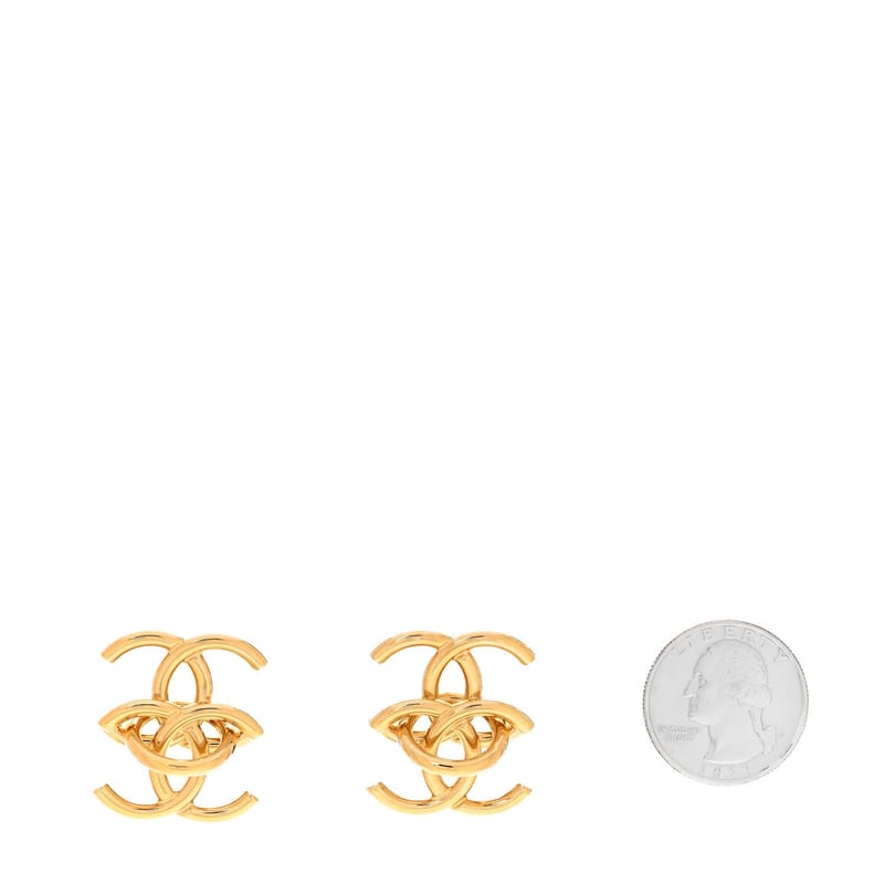 Metal Double CC Interlock сережки золото