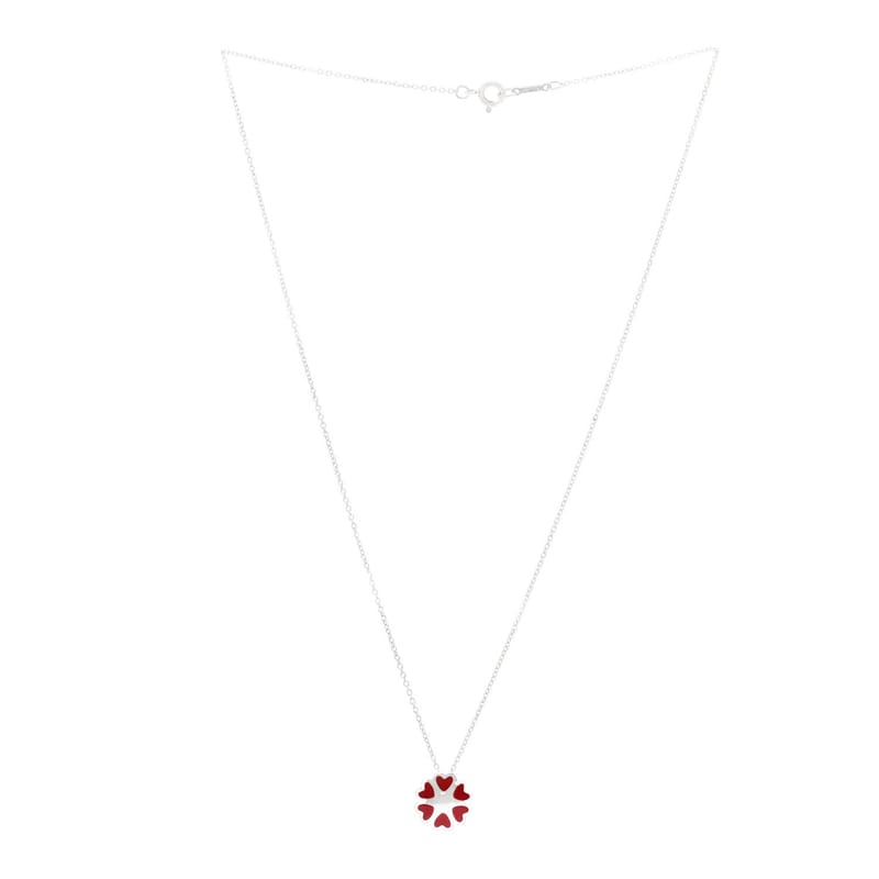 срібло 925 Enamel Paloma Picasso Crown of Hearts підвіска кольє Red