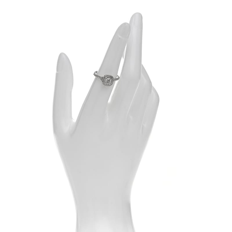 платина діамант .41ct Soleste Cushion Cut Double Halo Engagement каблучка 50 5.25