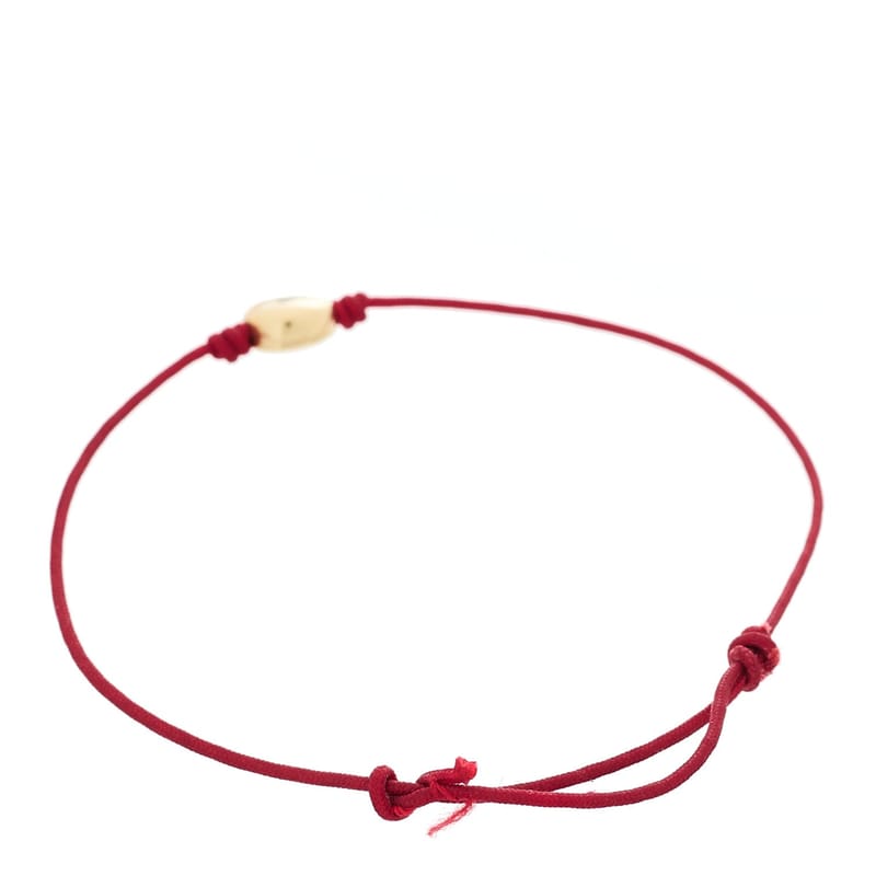 18K жовте золото Blue сапфір Nylon Evil Eye браслет Red Red