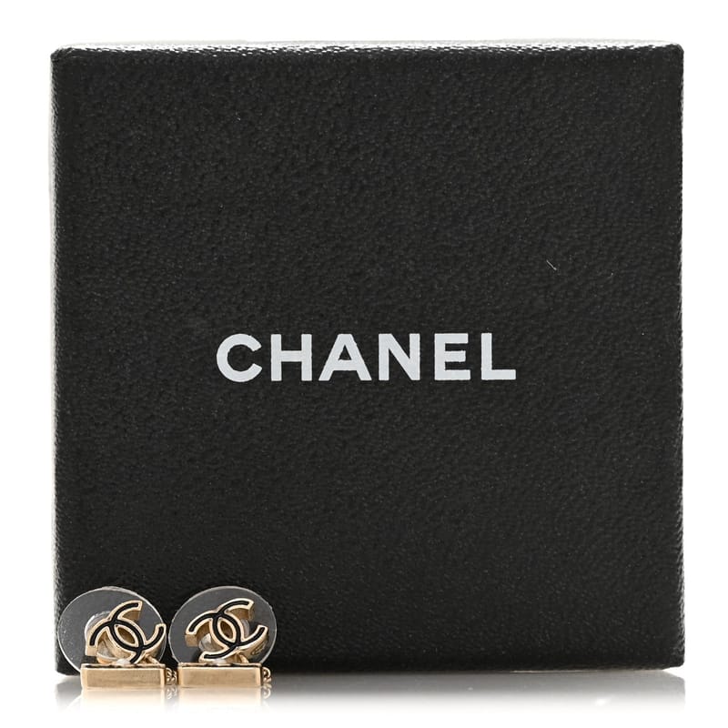 Enamel перлина CC Flap Bag Drop сережки чорний золото