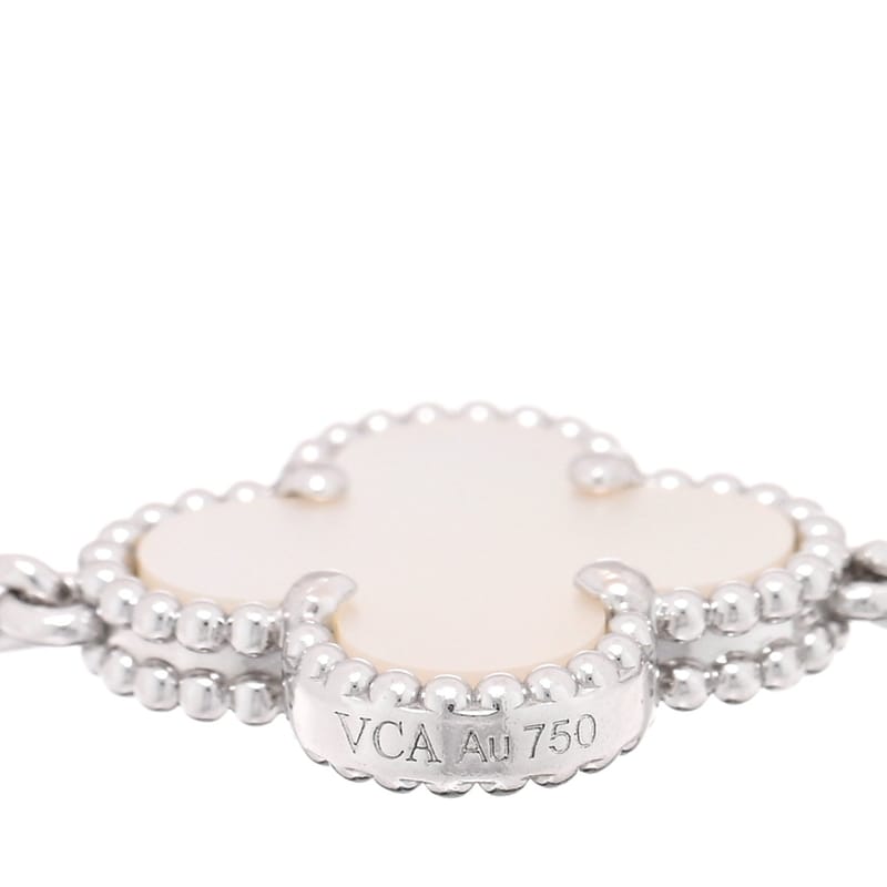 18K біле золото перламутр 5 Motifs Vintage Alhambra браслет