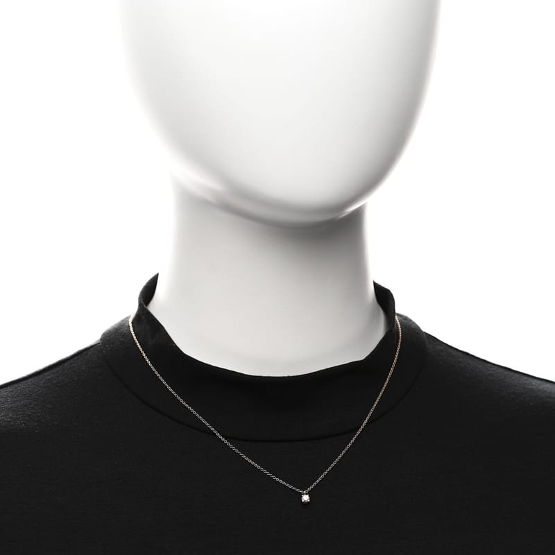 18K рожеве золото діамант .12ct Solitaire підвіска кольє