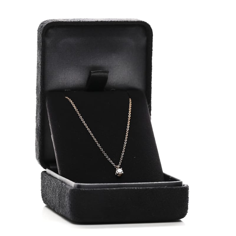 18K рожеве золото діамант .12ct Solitaire підвіска кольє