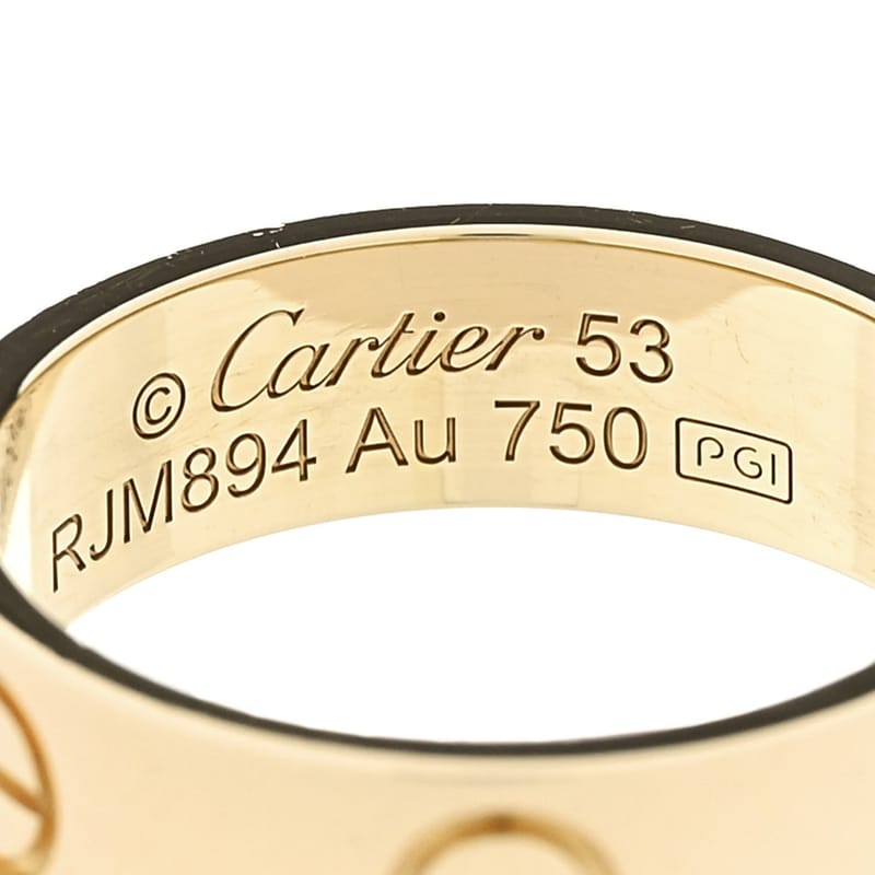 18K жовте золото 5.5mm LOVE каблучка 53 6.25