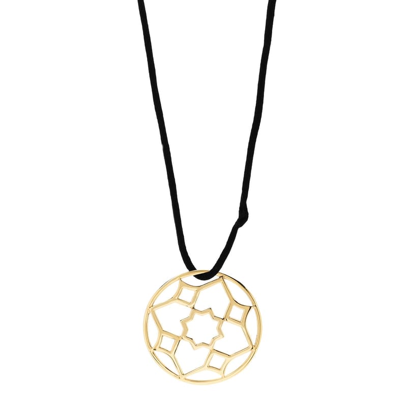 18K жовте золото Paloma Picasso Zellige Medallion підвіска Cord кольє