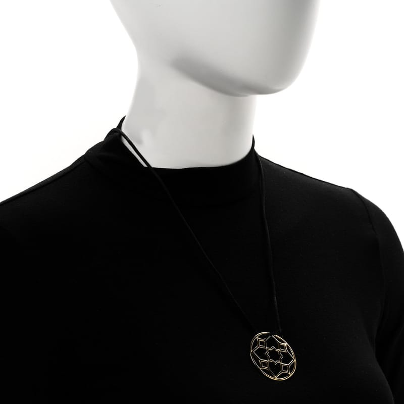 18K жовте золото Paloma Picasso Zellige Medallion підвіска Cord кольє