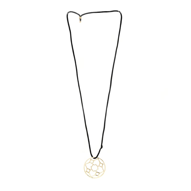 18K жовте золото Paloma Picasso Zellige Medallion підвіска Cord кольє