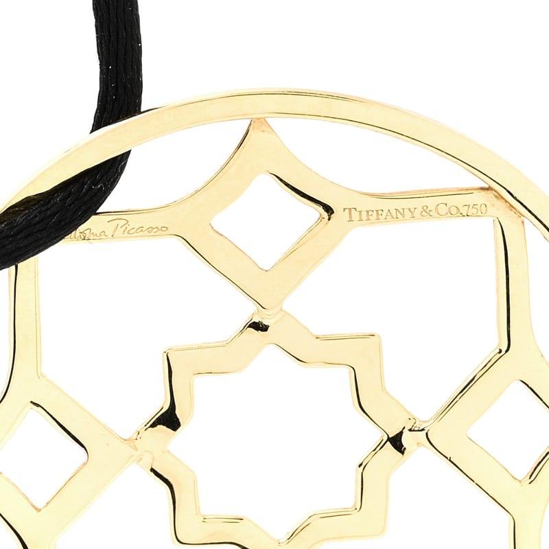 18K жовте золото Paloma Picasso Zellige Medallion підвіска Cord кольє