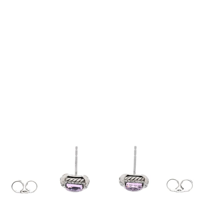 срібло 925 діамант чорний Orchid 9mm Chatelaine Bezel сережки