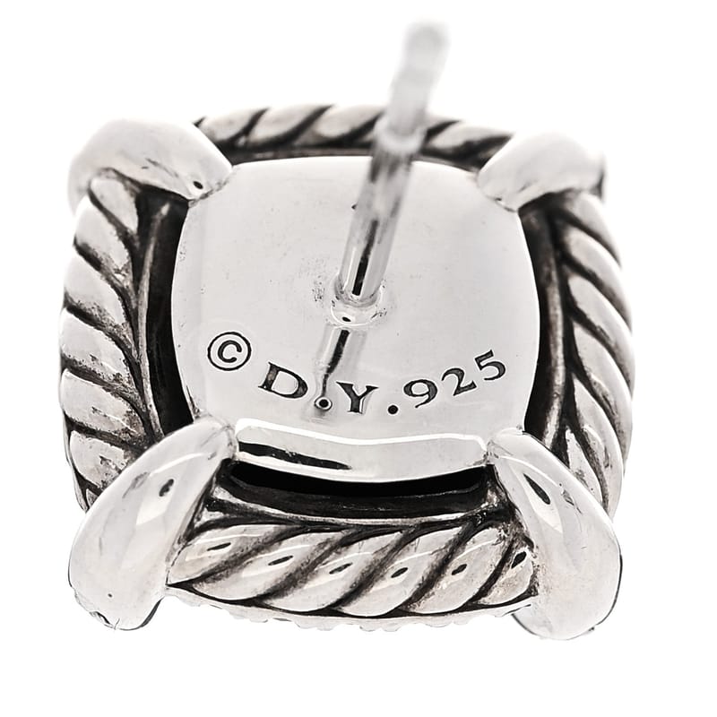 срібло 925 діамант чорний Orchid 9mm Chatelaine Bezel сережки