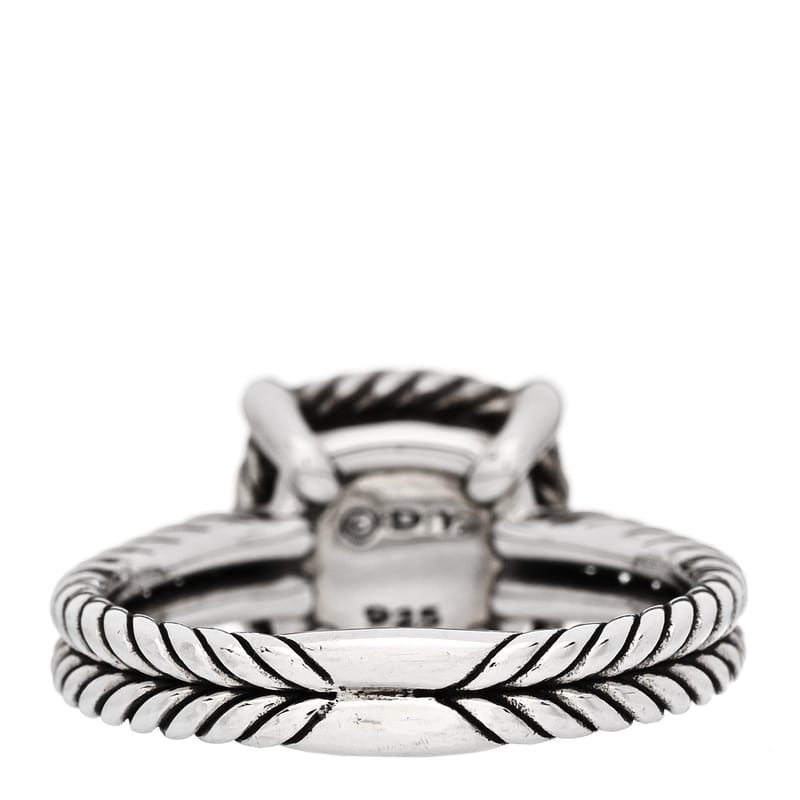 срібло 925 діамант чорний Orchid 9mm Chatelaine Pave Bezel каблучка 57 8