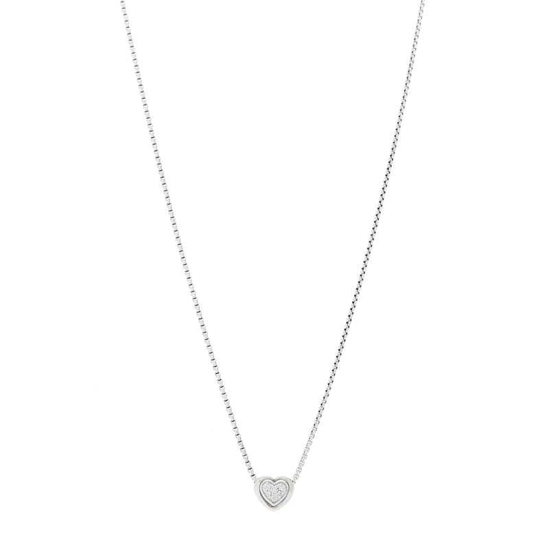 срібло 925 діамант Petite Pave Heart кольє
