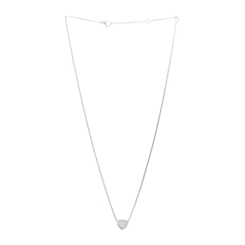срібло 925 діамант Petite Pave Heart кольє